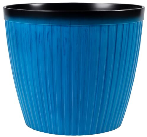 Muddy Hands Extra Large 43.5 Litre Cobalt Blue Plant Pot Outdoor Garden Round Flower Tree Plastic Planter (Diameter: 43cm - Height: 40.5cm)