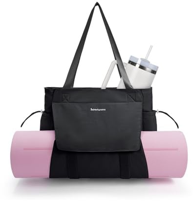 sportsnew Yogatasche Damen Groß Wasserdicht Yoga Tote Tasche mit Nassfach & Klettverschluss Schnellzugriff Yogamatte