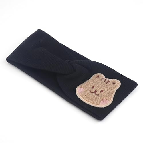 BONKZEBU Baby Bandbands Coton Doux Super Extensible, Bandeau de nouveau-né pour Filles, Bandeaux pour Bébés Garçon, Bandeaux bébé coton (Noir)