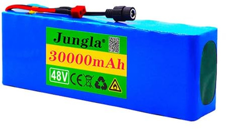 Batteria al Litio per Bici elettrica da 48V 30 Ah, 13S3P Bici elettrica con Caricabatterie,Impermeabile PVC per Monopattino Elettrico motorizzato da 500W 48V 30Ah,T