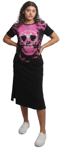 Yakuza Damen Lost Skull Midi T-Shirt Kleid
