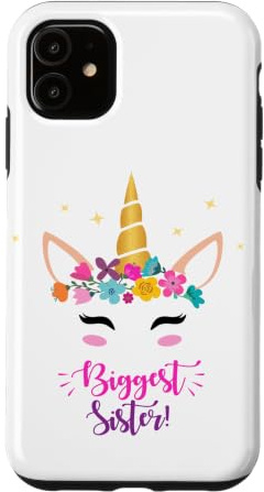 Hülle für iPhone 11 New Baby Girls Biggest Sister Unicorn