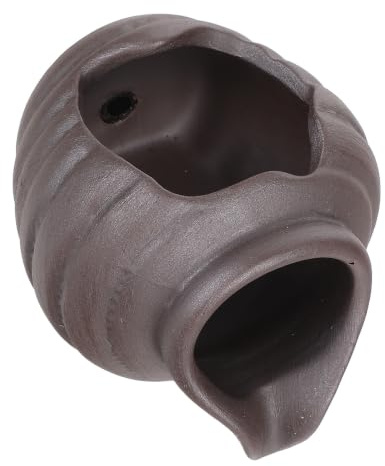 TOPBATHY Ceramic Jar Water Fountain with Circulating Water System, Elegant Zen Design, Brown Glazed Pot for Indoor Tabletop Use, Vintage Style Fountain for Home and Garden Decor