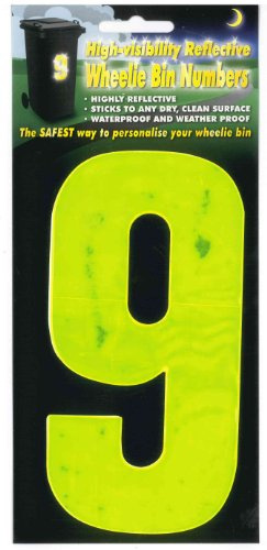 Wheelie Bin numbers WBN HiVis yellow 9