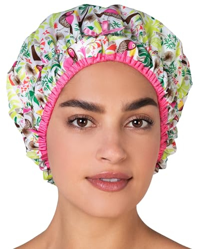 Betty Dain Shower Cap, The Fashionista Tropical Oasis, Multicolor, PVC, One Size