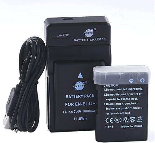 DSTE EN-EL14 Li-ION Batterie (2-Pack) et Chargeur USB Costume pour Nikon Coolpix P7000 P7100 P7700 D3100 D3200 D5100 D5200 D5300