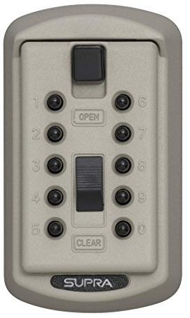 Kidde AccessPoint 001414 KeySafe Original Slimline Push Button Combination Permanent Key Lock Box, 2-Key, Clay