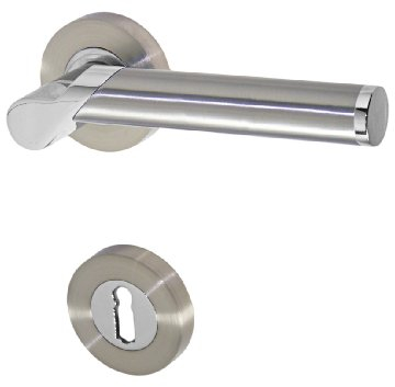 Türbeschlag 1574-S R BB Chrom Niro Türdrücker Türklinke