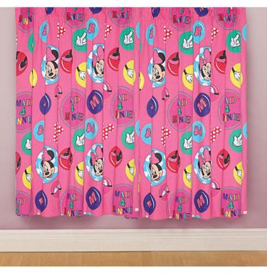 Disney Minnie aus Mickey Mouse 2St. Fertig Gardinen/Vorhänge Set je L 183 cm x B 168 cm PINK Spots