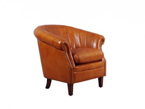 Vintage Line Cocktailsessel Colonel II Leder Columbia Brown Echtleder Sessel