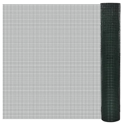 vidaXL Grillage plastifié à Mailles carrées 1m x 10 m,Mailles 12 x 12 mm