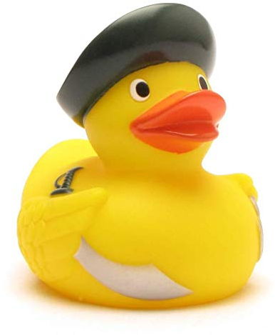 Duckshop Piraten Badeente mit Hut und Säbel I Quietscheente I L: 9,5 cm