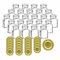 gouveo 24er Set Einmachgläser 150 ml eckig mit Schraubverschluss goldfarben - Kleine Vorratsgläser mit Deckel - Leere Gewürzgläser, Marmeladengläser, Einkochgläser (EGE150G)