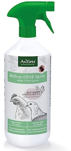 AniForte Milbenspray Hühner & Geflügel 1Liter - gegen Milben & Parasiten, Milben Stop, Milbenmittel als Umgebungsspray & Kontaktspray, zur Vorbeugung & bei akutem Befall