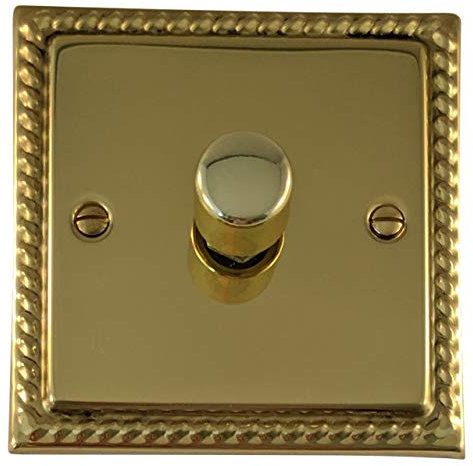 G&H Brassware MB511 250W One Gang Georgian Polished Brass LED Dimmer