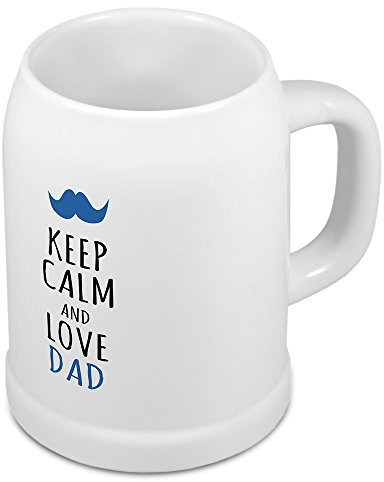 Bierkrug Dad - Motiv Keep Calm and Love Dad - Namenstasse, Becher, Maßkrug, Humpen