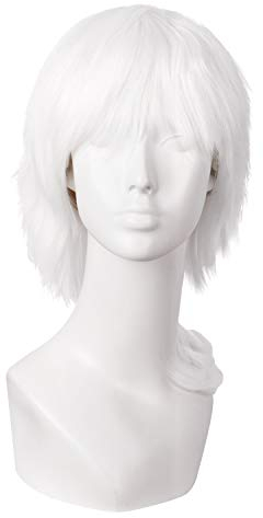 MapofBeauty 14/35cm Kurze Gerade Herren Cosplay Kurze Perücke (Wei)