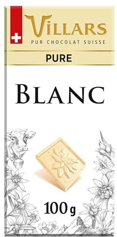 VILLARS - Tablette Chocolat Blanc Pur 100G - Lot De 4 - Livraison Gratuite