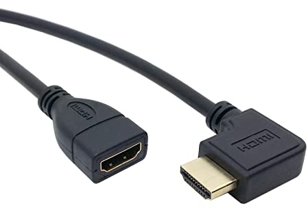 chenyang Cavo di prolunga HDMI 1.4 con connettore ad angolo retto a 90 gradi con Ethernet e 3D tipo A maschio a femmina A, 0,5 m