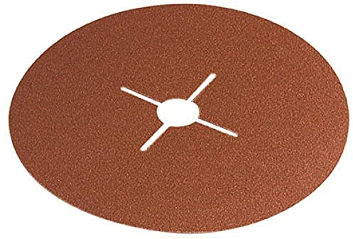 wolfcraft 5 Fiberschleifscheiben für Winkelschleifer - Körnung 24, Durchmesser 125 mm - 2466000 - Grobschliff von Metall