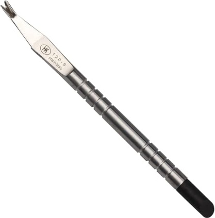 Hans Kniebes Nagelhautmesser & Nagelhautdrücker – 2-in-1 Maniküre Werkzeug – V-Klinge extra scharf & dünn – Rostfreier Edelstahl – Präziser Nagelhautentferner für Damen & Herren