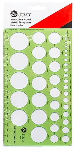 Jakar Metric Templates - Metric Circles: 2-30mm. 217x127mm (4675)
