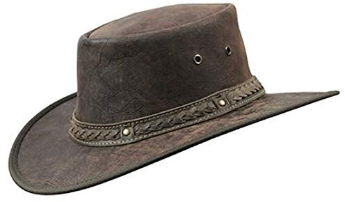 Chapeau en cuir de kangourou Barmah 1018 Kangaroo Crackle / marron - Marron - Medium