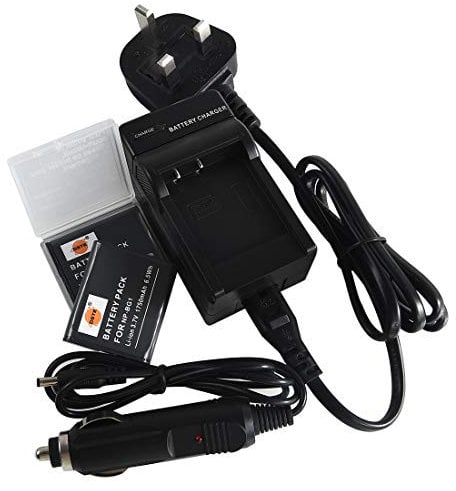 DSTE® 2x NP-BG1 Rechargeable Li-ion Battery + DC92U Travel and Car Charger Adapter for Sony Cyber-shot DSC-H3 DSC-H7 DSC-H9 DSC-H10 DSC-H20 DSC-H50 DSC-H55 DSC-H70 DSC-H90 DSC-HX5V DSC-HX7V DSC-HX9V DSC-HX10V DSC-HX20V DSC-HX30V DSC-N1 DSC-N2 DSC-T20 DSC-T100 DSC-W30 DSC-W35 DSC-W50 DSC-W55 DSC-W70 DSC-W80 DSC-W90 DSC-W100 DSC-W120 DSC-W130 as NP-FG1