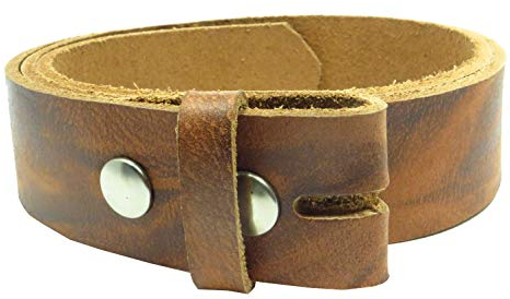 brauner Druckknopfgürtel 4 cm breit Büffelleder aus eigener Fertigung (105)