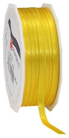 Präsent C.E. Pattberg Satin gelb, 50 m Satinband zum Einpacken von Geschenken, 6 mm Breite, Geschenkband zum Dekorieren & Basteln, Dekoband, Anlass