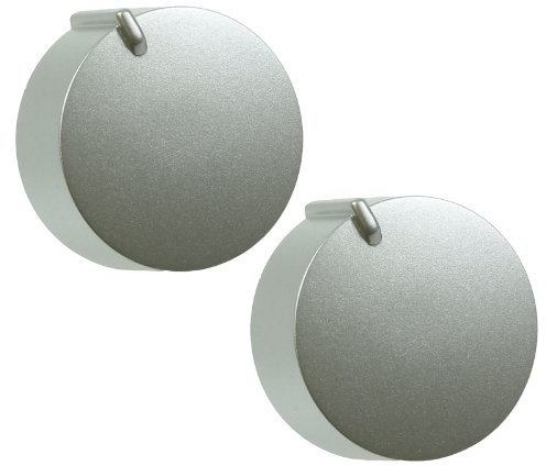 Howdens Lamona HJA4550 Oven Cooker Hob Control Switch Knobs (Silver, Short Shaft, Pack of 2)