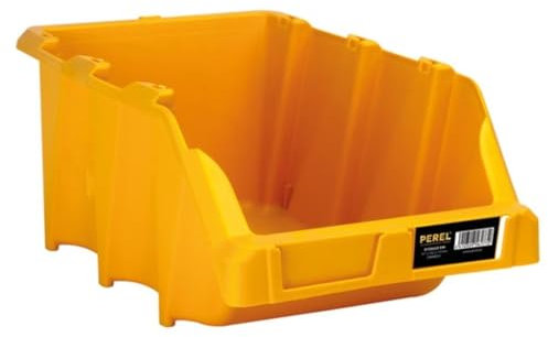 Perel Sichtlagerkasten, stapelbar, Kunststoff, 217 x 360 x 155 mm, Gelb