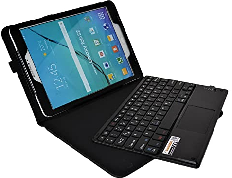 SonnyGoldTech MQ für Galaxy Tab S2 9.7 - Bluetooth Tastatur Tasche mit Touchpad Samsung Galaxy Tab S2 LTE SM-T815 SM-T819 | Hülle mit Tastatur für Tab S2 WiFi SM-T810, SM-T813 | Layout Deutsch QWERTZ