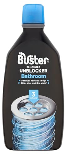 Buster Shower and Bath Plughole Unblocker, Dissolves hair and sludge, 1 Litre