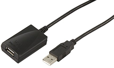 goobay USB – Verlängerungskabel Repeater Kabel, 5 m USB-Kabel schwarz – USB-Kabel (5 m, 5 m, männlich/weiblich, schwarz)