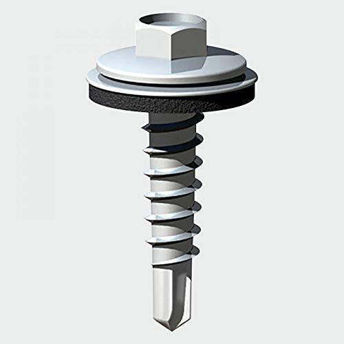TIMCO Hex Stitching Screw - 6.3 x 25 and Washer M16 - Silver Ruspert - Box of 100