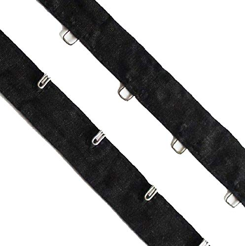 HAND ® HE08 Silver Hook and Eyes Black Tape - 5 Meters