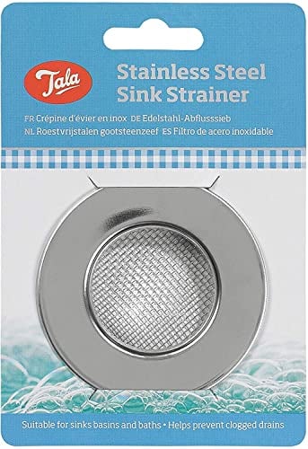 Tala Stainless Steel Mini Sink Strainer, Silver Drain Protector for Sinks, Basins & Baths, Prevents Clogged Drains, Durable & Dishwasher Safe, Rust-Resistant