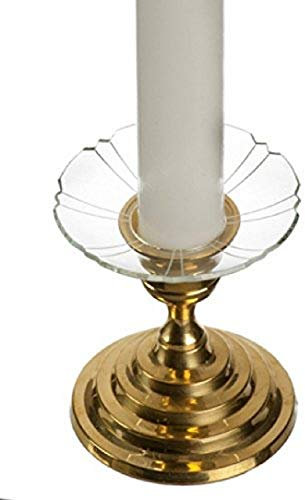 Biedermann & Sons Segmented Glass with Cut Edges Candle Wax Bobeches, Clear, 2.75 Inch - Set of 12