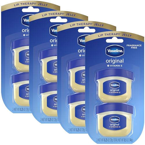 Vaseline Lip Therapy Original 4 Twin Packs (8 Mini Jars), 0.25 Oz Ea
