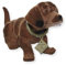 RAKSO Wackel Dackel Figur Hund Dackel Wackelfigur H 10 cm klein sitzend mit Wackelkopf Gartendeko Garten Dekofigur Gartenskulptur