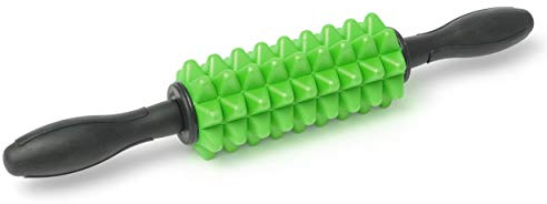 Faszienroller/Massageroller mit Griffen - green