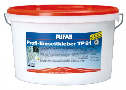 Pufas Profi-Einseitkleber TP 81 Profi Bodenbelagskleber PVC-/CV-Belägen, Teppichböden und Nadelfilz 10kg