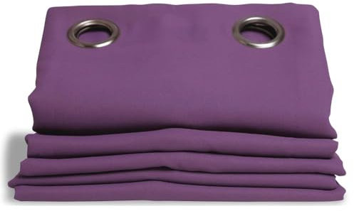 Moondream DecibelControl™ 3in1 Tenda antirumore | Isolamento Acustico | Termico Inverno+Estate | 100% Oscurante | Tecnologia brevettata | Prodotto in UE | Occhiello | Violetto MC119 | 140L x 260A cm