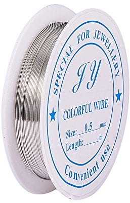 PH PandaHall 0.5mm Filo Gioielli Fai da Te 7m Rotolo Filo di Rame, Filo Metallico Argento per Bigiotteria Filo di Rame per Perline Accessori per La Creazione di Gioielli Artigianali Fai da Te