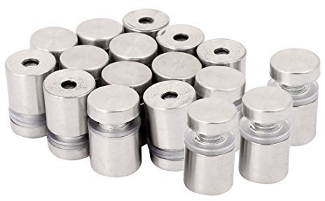 sourcing map 18Stk. Edelstahl Werbung Glas Ständer Stift Befestigung Bolzen 16mmx24mm