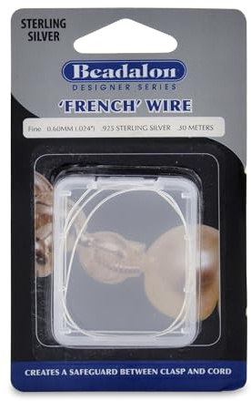 Beadalon French Wire, 0.60 mm / .024 in, .925 Sterling Silver, 12 inches
