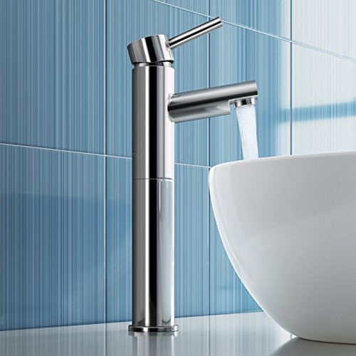 iBathUK | Luxury Tall Counter Top Basin Mixer Tap Modern Chrome Bathroom Sink TB3018