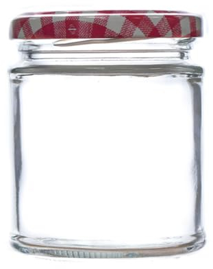 36 x 8oz Jam Jars (190ml) Deluxe Jam Jars with Red Gingham Lids