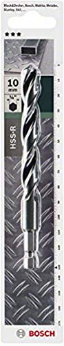 Bosch Accessories Broca de metal HSS-R laminada con vástago hexagonal de 1/4 pulgadas (Ø 10 mm)